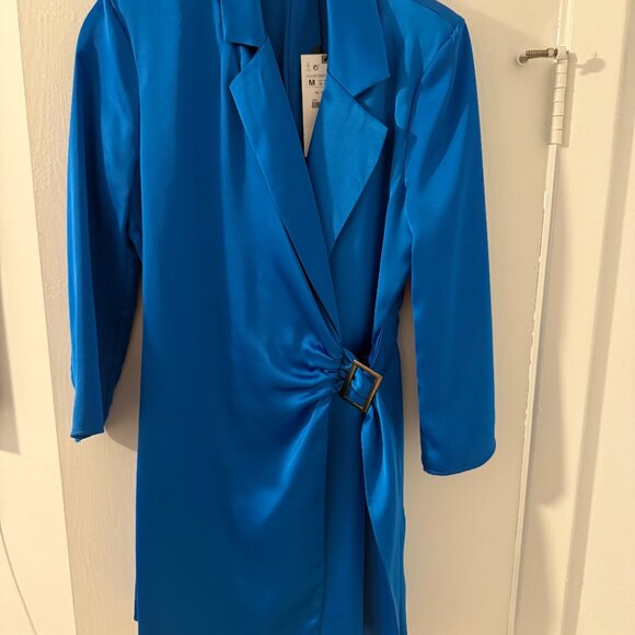 ZARA BLUE SATIN ROMPER - Picture 2 of 5